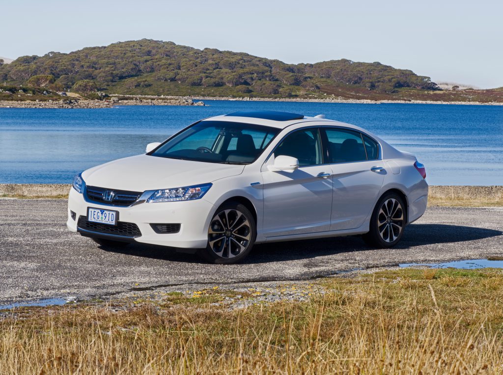 HYBRID TECH: With a 124kW electric motor joining the 2.0-litre four-cylinder consumption is reduced to 4.6-litres/100km. But the Accord Sport Hybrid weighs in at $58,990. HYBRID TECH: With a 124kW electric motor joining the 2.0-litre four-cylinder consumption is reduced to 4.6-litres/100km. But the Accord Sport Hybrid weighs in at $58,990.